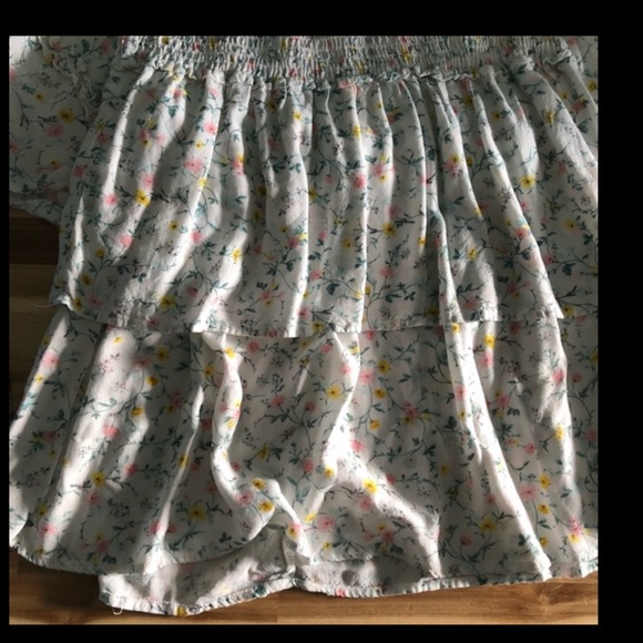 Gibsonlook THE MILLER AFFECT HIGH NECK RUFFLE DRESS size L color toscana white - Picture 12 of 16